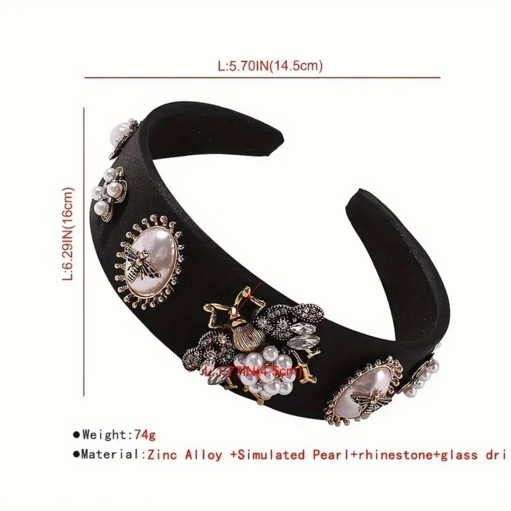 NEW! EXQUISITE Baroque QUEEN BEE Elegant HEADBAND - Picture 2 of 6